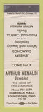Matchbook Cover - Arthur Menaldi Jewelry Youngstown OH Omega