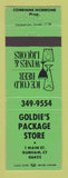Matchbook Cover - Goldie's Package Liquor Durham CT GREEN