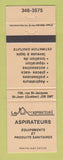 Matchbook Cover - Le Aspirateur St Jean QC