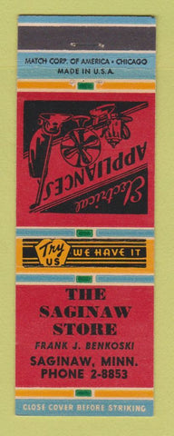 Matchbook Cover - Saginaw Store Appliances Saginaw MI