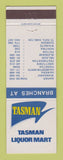 Matchbook Cover - Tasman Liquor Mart Napier Hawera Palmerston New Zealand