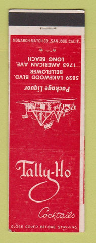 Matchbook Cover - Tally Ho Bar Liquor Long Beach Bellflower CA