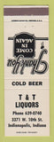 Matchbook Cover - T&T Liquors Indianapolis IN