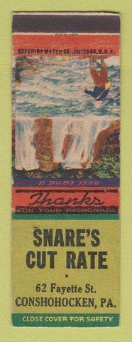 Matchbook Cover - Snare's Cut Rate Conshohocken PA