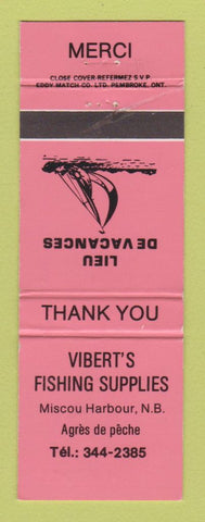 Matchbook Cover - Vibert's Fishing Supply Miscou Harbour NB