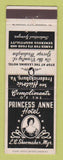 Matchbook Cover - Princess Anne Hotel Fredericksburg VA