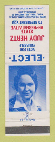 Matchbook Cover - Judy Hertz State Rep Election Springfield OH