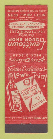 Matchbook Cover - Levittown Liquor Shop Whiskey LI NY
