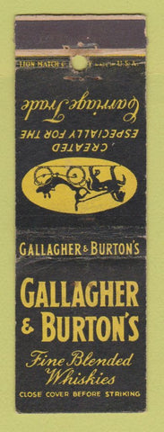 Matchbook Cover - Gallagher and Burton Whiskey WEAR