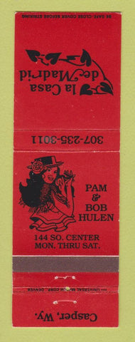 Matchbook Cover - La Casa De Madrid Casper WY girlie