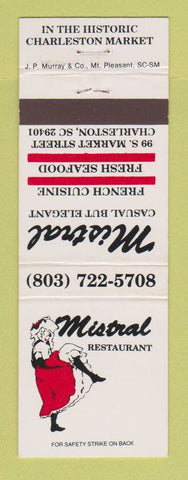 Matchbook Cover - Mistral Restaurant Charleston SC girlie