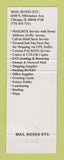 Matchbook Cover - Mail Boxes Ect Chicago IL