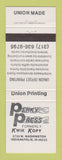Matchbook Cover - Perky Press Printing Indianapolis IN