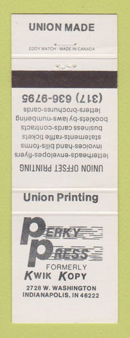 Matchbook Cover - Perky Press Printing Indianapolis IN