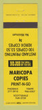 Matchbook Cover - Maricopa Copies Printing Phoenix Tempe Scottsdale AZ