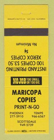 Matchbook Cover - Maricopa Copies Printing Phoenix Tempe Scottsdale AZ