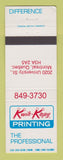 Matchbook Cover - Kwik Kopy Printing Montreal QC