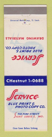 Matchbook Cover - Service Blue Print Copying St Louis MO