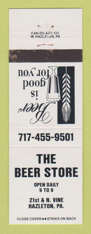 Matchbook Cover - The Beer Store Hazleton PA liquor WHITE