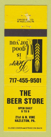 Matchbook Cover - The Beer Store Hazleton PA liquor YELLOW