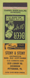 Matchbook Cover - Steiny and Steiny Beer Distributor Pittsburgh PA
