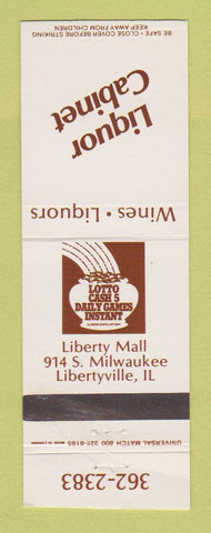 Matchbook Cover - Liquor Cabinet Store Lotto Libertyville IL