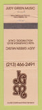 Matchbook Cover - Judy Green Music Hollywood CA WORN BACK