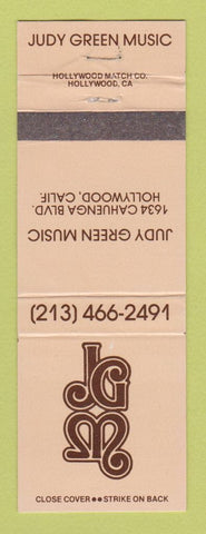 Matchbook Cover - Judy Green Music Hollywood CA WORN BACK