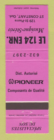 Matchbook Cover - Le 124 Enr Music Stereo Pioneer St Constant QC