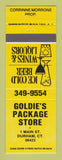 Matchbook Cover - Goldie's Package Liquor Durham CT YELLOW