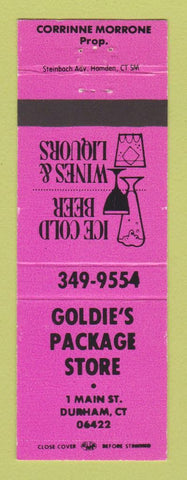 Matchbook Cover - Goldie's Package Liquor Durham CT PINK