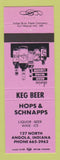 Matchbook Cover - Hops & Schnapps Liquor Store Angola IN PINK