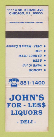Matchbook Cover - John's Liquor Deli Chicago IL WEAR