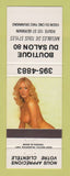 Matchbook Cover - Boutique Du Salon 80 Drummond QC pinup