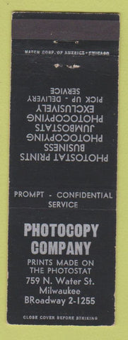 Matchbook Cover - Photocopy Company Milwaukee WI WEAR