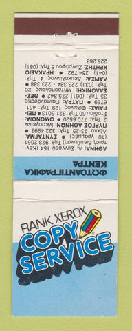 Matchbook Cover - Rank Xerox Copy Service Greece