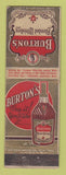 Matchbook Cover - Burton's Whiskey