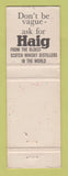 Matchbook Cover - Haig Scotch Whiskey South Africa WORN
