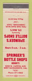 Matchbook Cover - Springer's Bottle Shops Henri's West Sacramento CA liquor