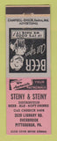 Matchbook Cover - Steiny and Steiny Beer Distributor Pittsburgh PA