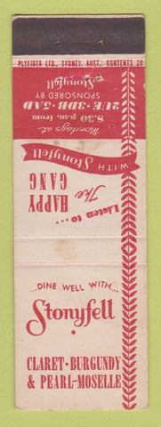 Matchbook Cover - Stonyfell Wine Happy Gang Radio Show Australia