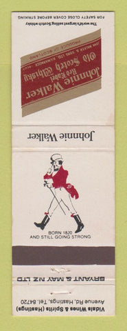 Matchbook Cover - Johnnie Walker Scotch Whiskey New Zealand Vidals Hastings