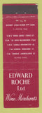 Matchbook Cover - Edward Roche Wine Merchants London UK England