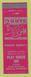 Matchbook Cover - Flat Creek Inn Sedalia MO