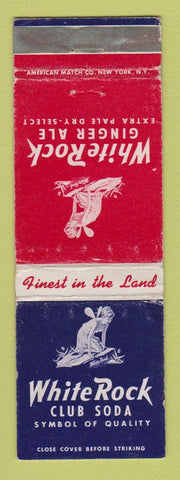 Matchbook Cover - White Rock Ginger Ale Soda WEAR