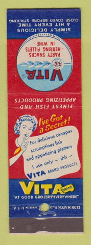 Matchbook Cover - Vita Brand Herring Fish Fellets girlie