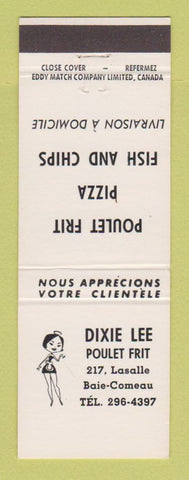 Matchbook Cover - Dixie Lee Poulet Frit Baie Comeau QC girlie