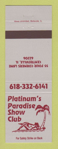Matchbook Cover - Platinum's Paradise Strip Club Centreville IL