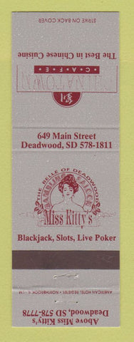 Matchbook Cover - Miss Kitty's Casino Deadwood SD Chinatown Cafe