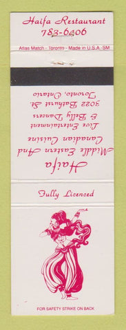 Matchbook Cover - Haifa Middle Eastern Restaurant girlie Toronto ON